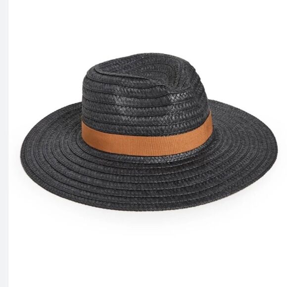Madewell Accessories - Madewell Packable Braided Straw Hat in Almost Black M/L NWT
